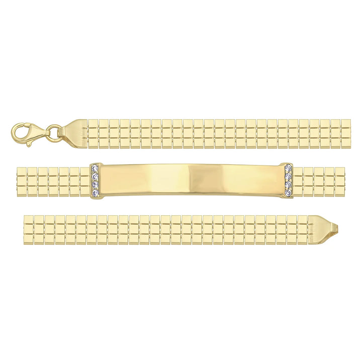 Solid gold id bracelet, 6.25 g — shown in three rows across the frame.