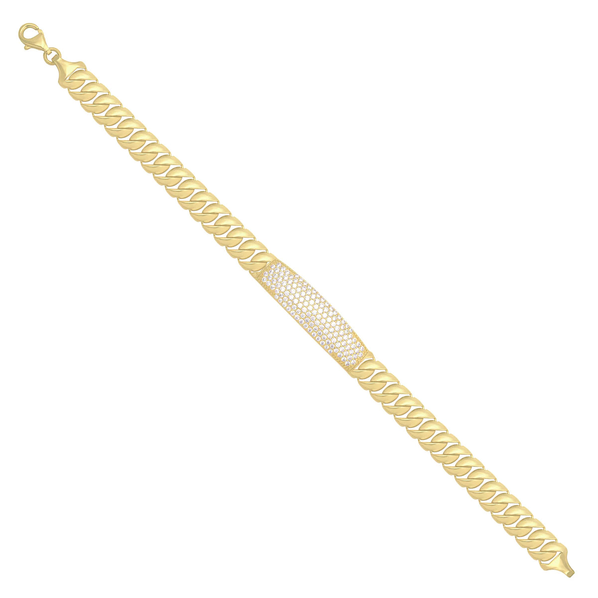 Solid gold id bracelet, 11.85 g — shown at an angle across the frame.