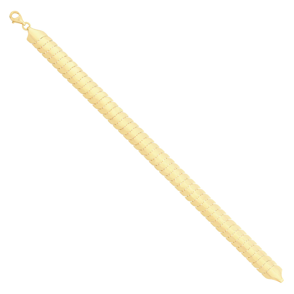 Solid gold braided bracelet, 9.70 g — shown at an angle across the frame.