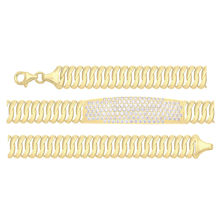 Solid gold id bracelet, 11.25 g — shown in three rows across the frame.