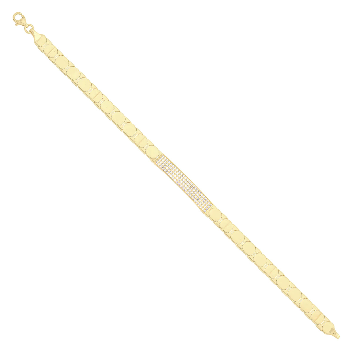 Solid gold id bracelet, 8.00 g — shown at an angle across the frame.