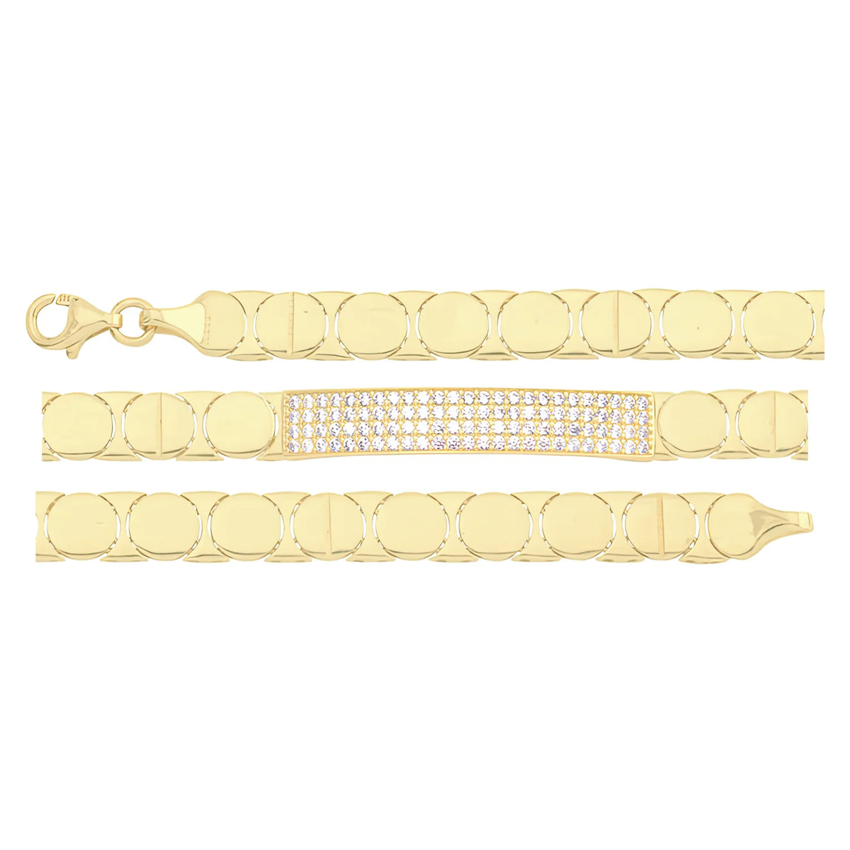 Solid gold id bracelet, 8.00 g — shown in three rows across the frame.