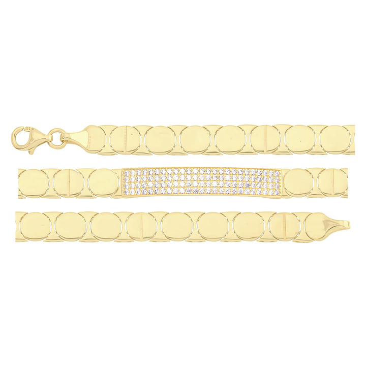 Solid gold id bracelet, 8.00 g — shown in three rows across the frame.