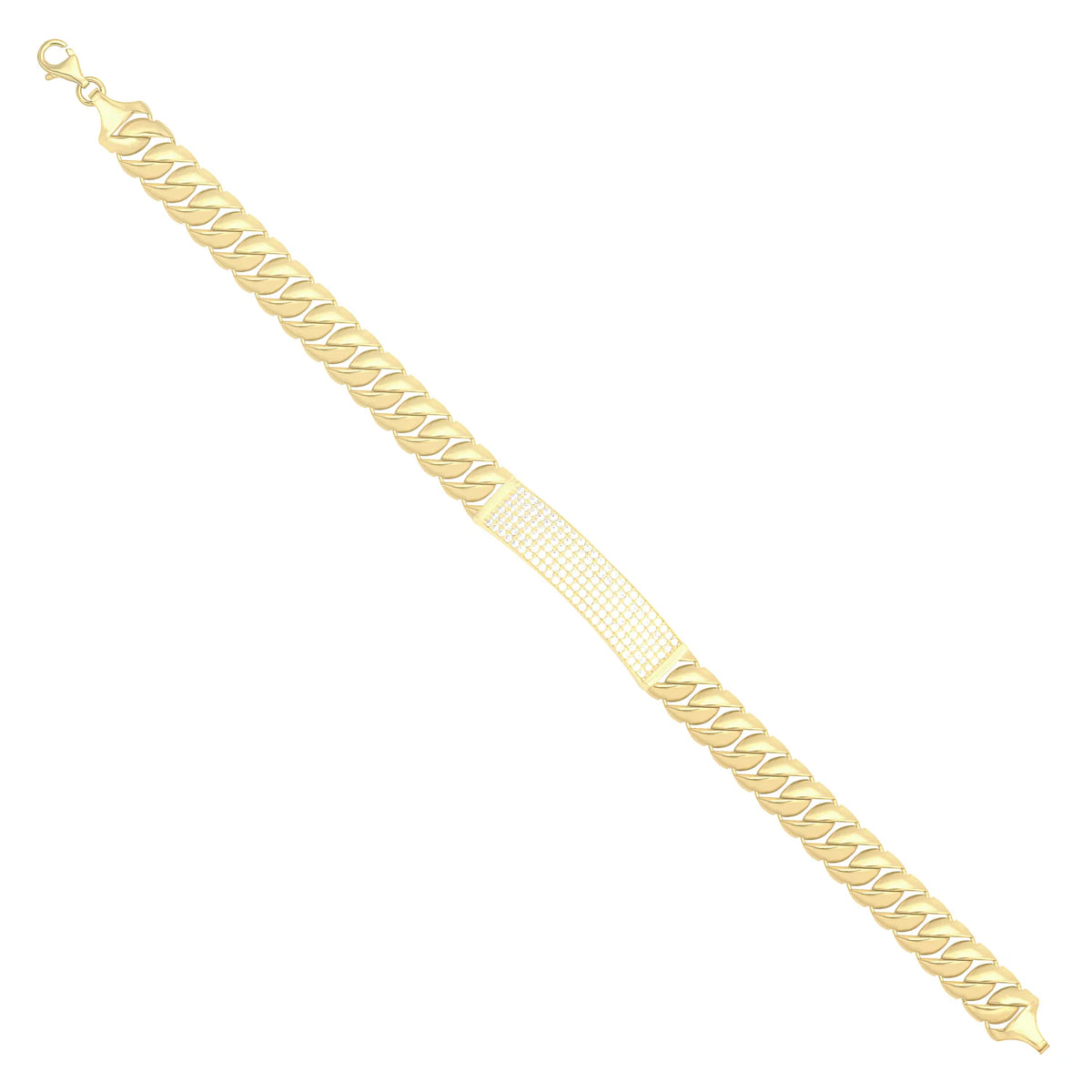 Solid gold id bracelet, 10.95 g — shown at an angle across the frame.