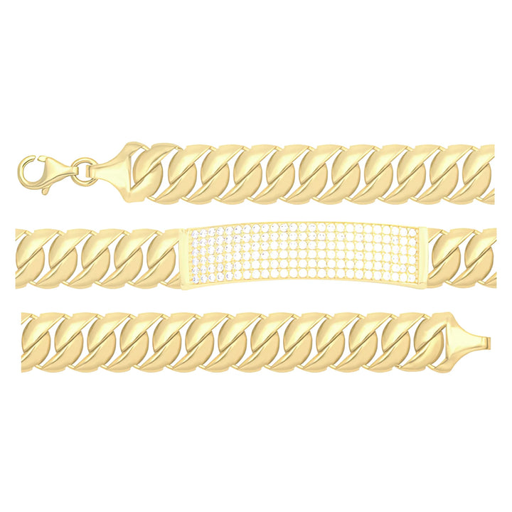 Solid gold id bracelet, 10.95 g — shown in three rows across the frame.