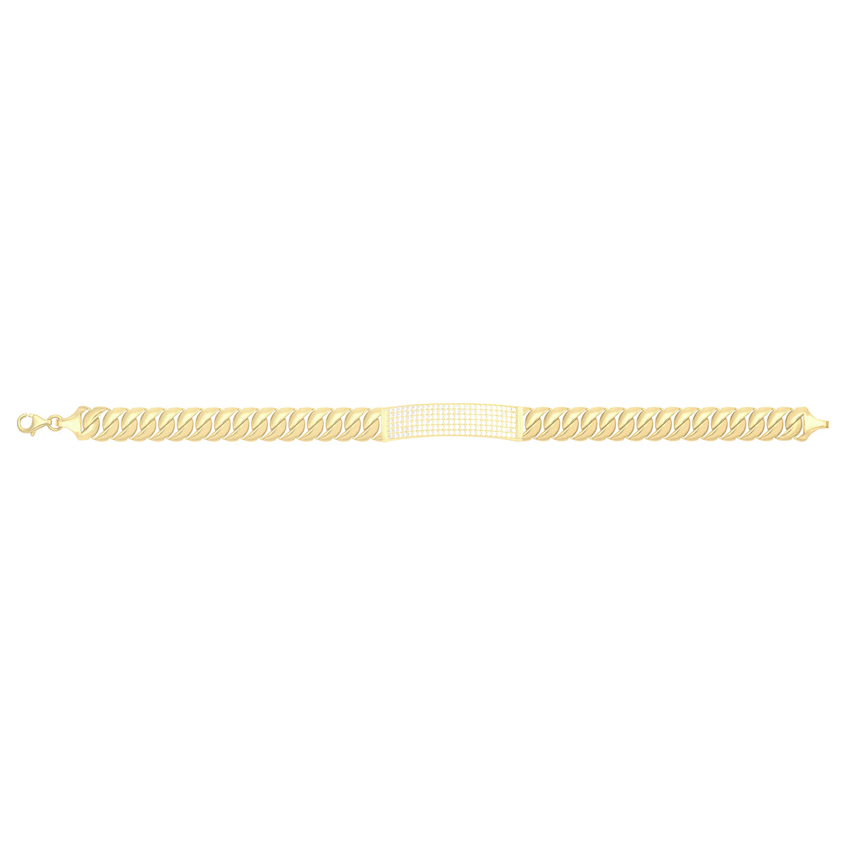 Solid gold id bracelet, 10.95 g — shown square on a plain background.