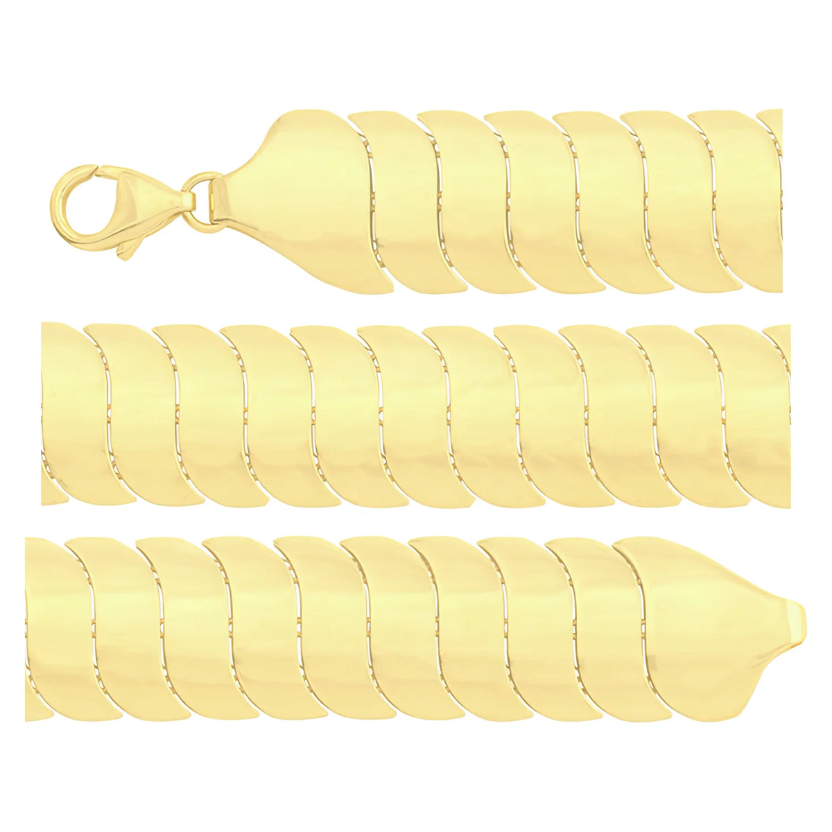 Solid gold braided bracelet, 16.55 g — shown in three rows across the frame.