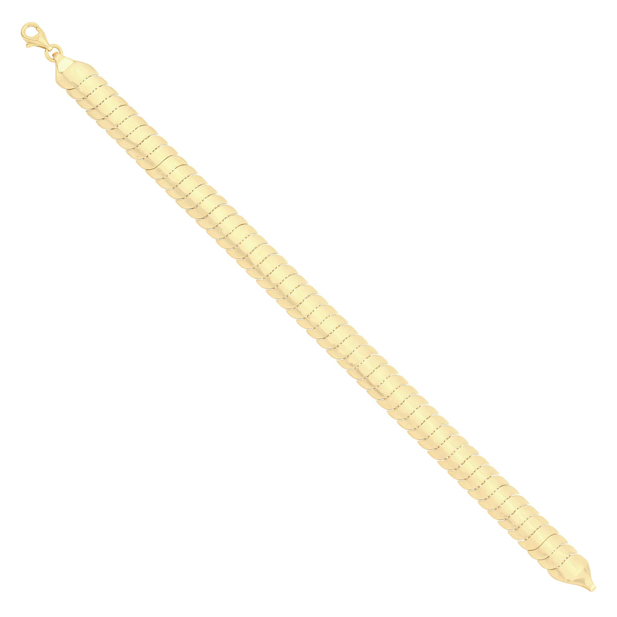 Solid gold brick link bracelet, 9.40 g — shown at an angle across the frame.