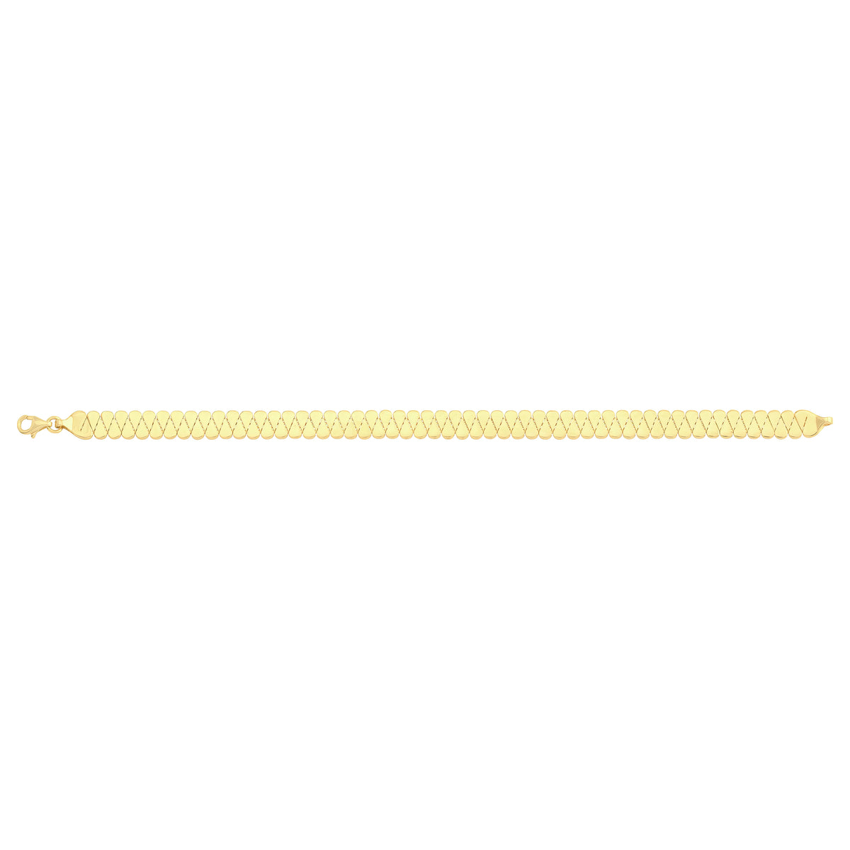Solid gold braided bracelet, 6.55 g — shown square on a plain background.