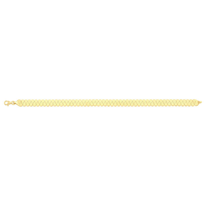 Solid gold braided bracelet, 6.55 g — shown square on a plain background.