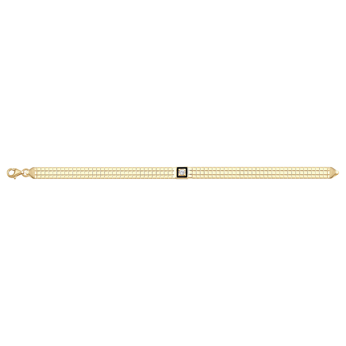 Solid gold brick link bracelet, 7.00 g — shown square on a plain background.