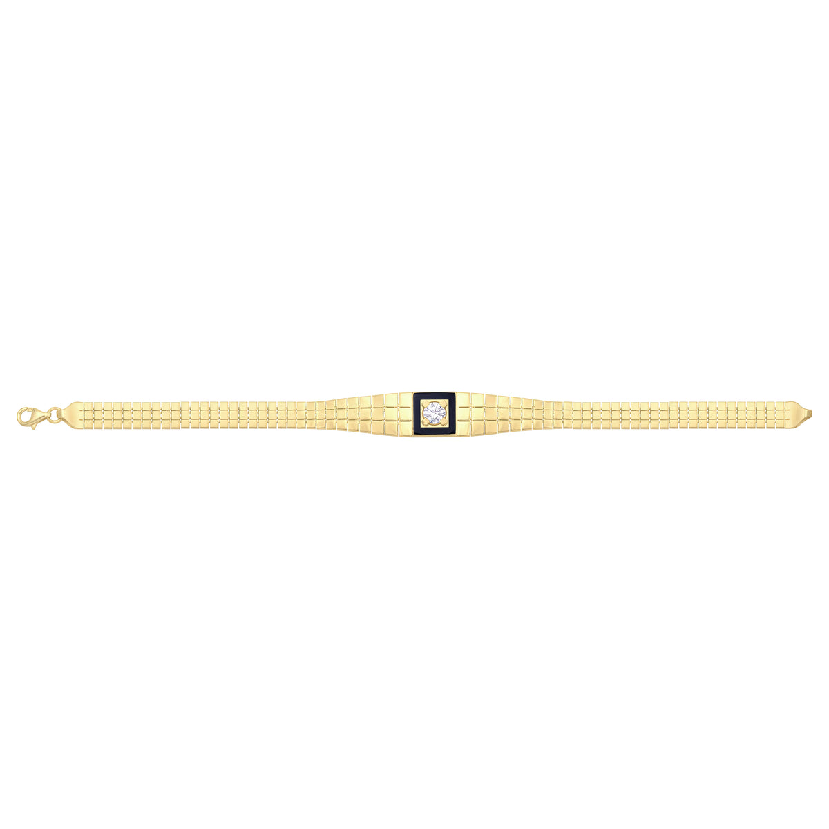 Solid gold brick link bracelet, 7.90 g — shown square on a plain background.