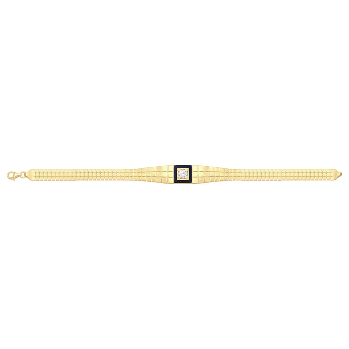 Solid gold brick link bracelet, 7.90 g — shown square on a plain background.