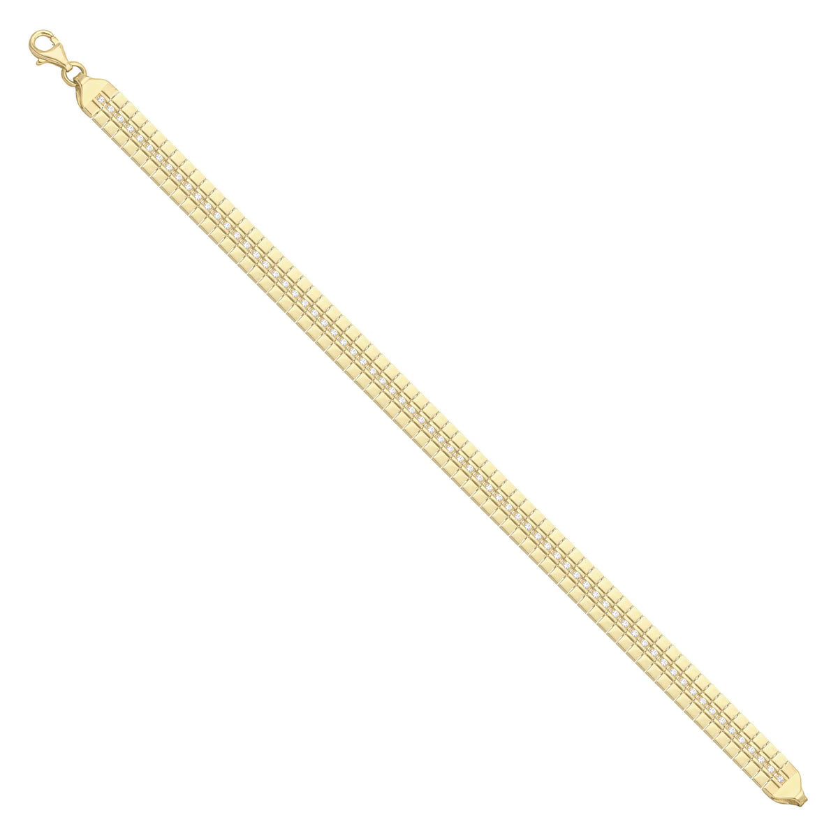 Solid gold brick link bracelet, 8.45 g — shown at an angle across the frame.