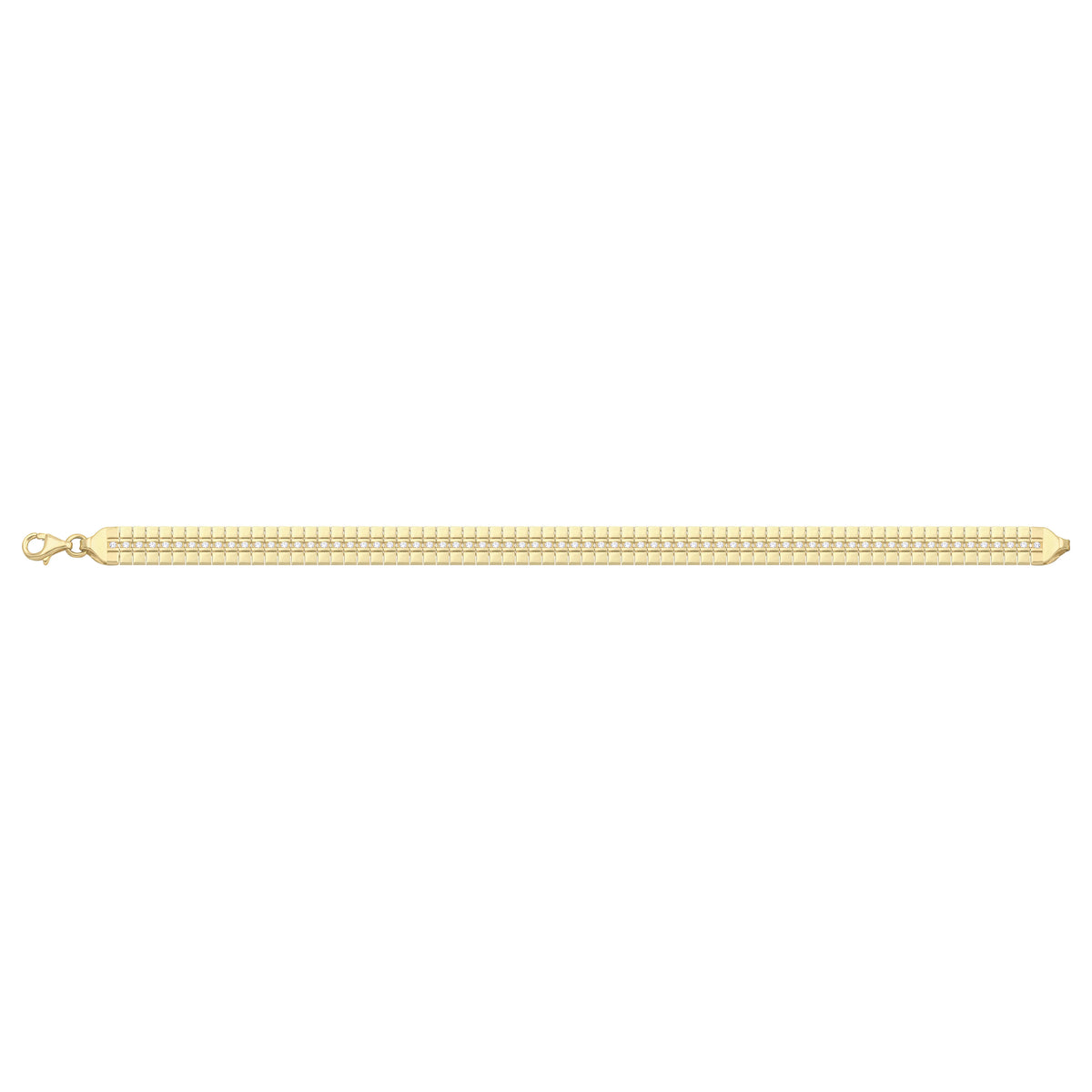 Solid gold brick link bracelet, 8.45 g — shown square on a plain background.