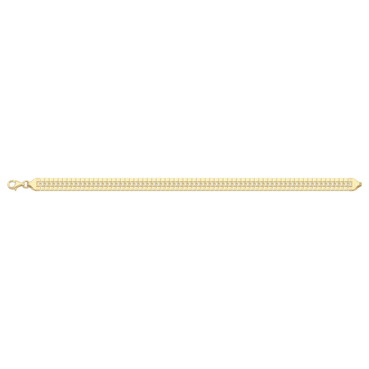 Solid gold brick link bracelet, 8.45 g — shown square on a plain background.