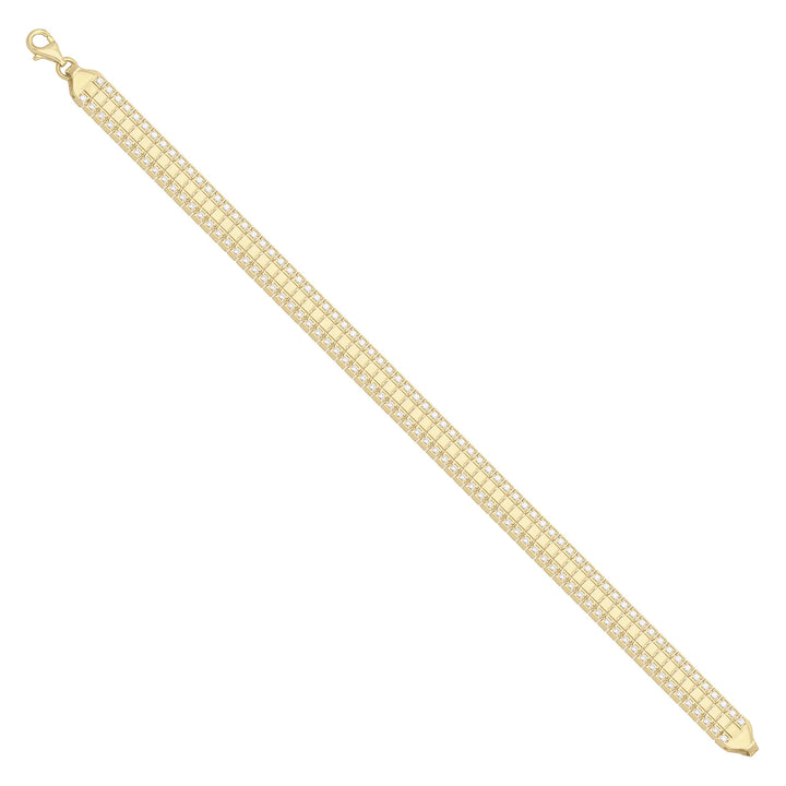 Solid gold brick link bracelet, 10.40 g — shown at an angle across the frame.