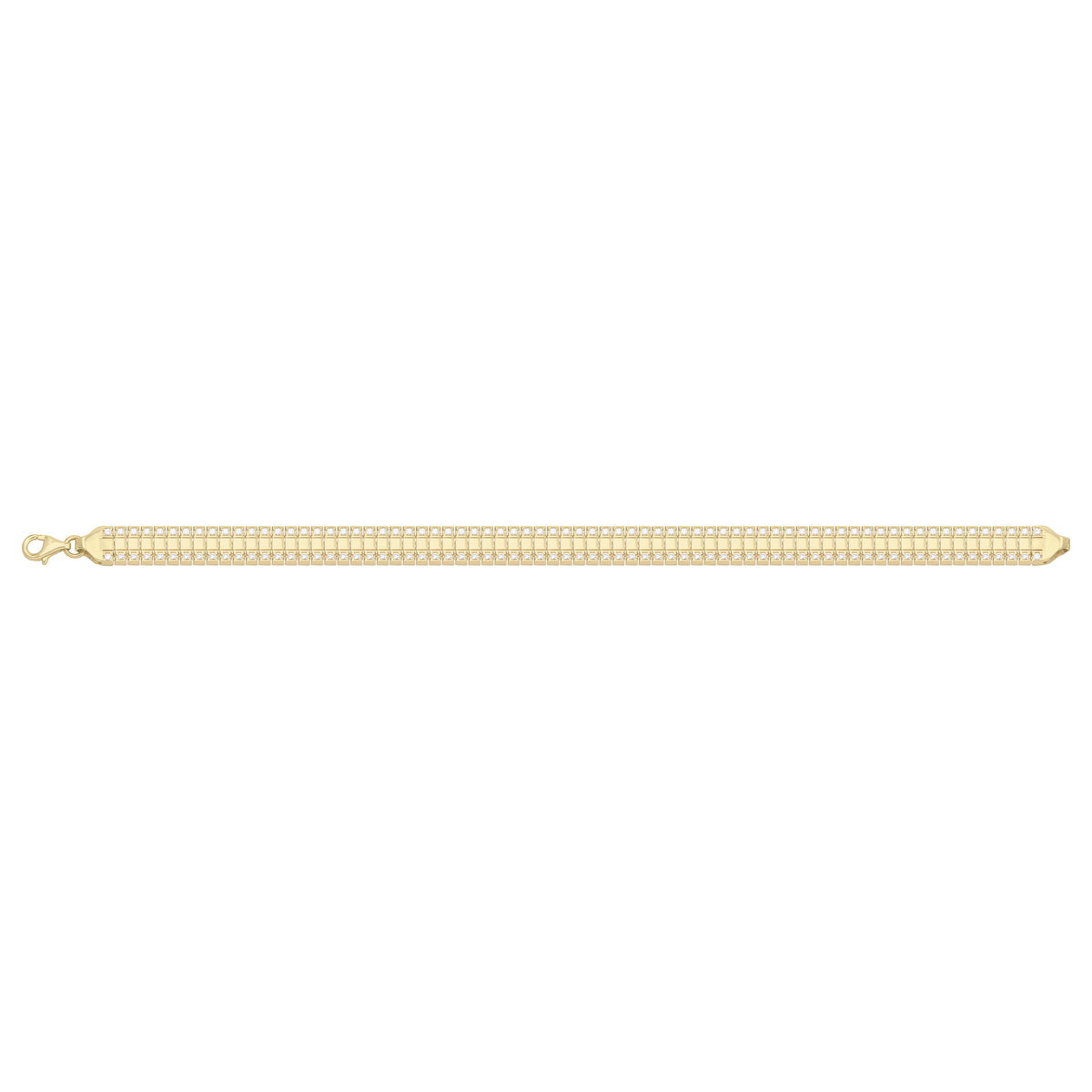 Solid gold brick link bracelet, 10.40 g — shown square on a plain background.