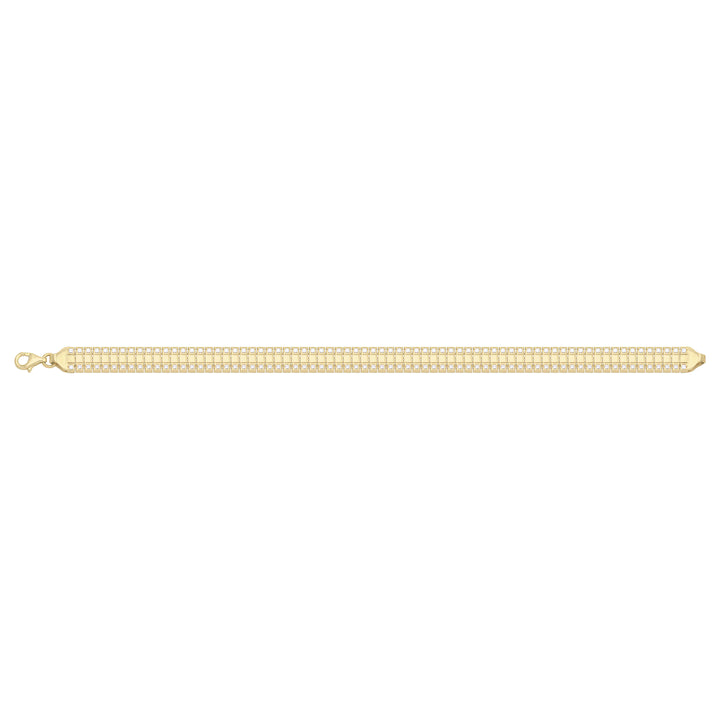 Solid gold brick link bracelet, 10.40 g — shown square on a plain background.