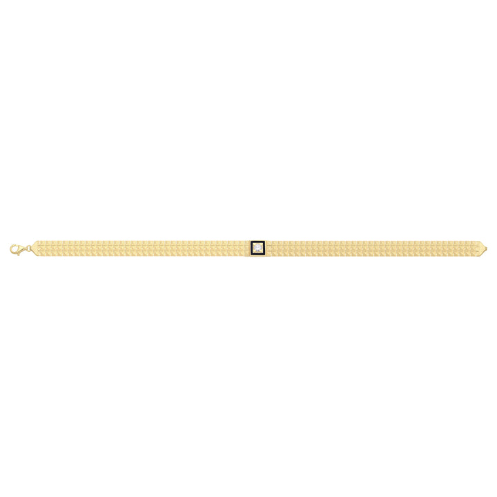 Solid gold brick link bracelet, 7.60 g — shown square on a plain background.