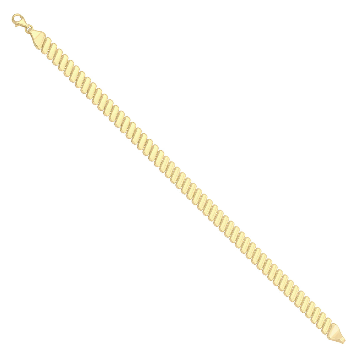 Solid gold bar link bracelet, 8.05 g — shown at an angle across the frame.