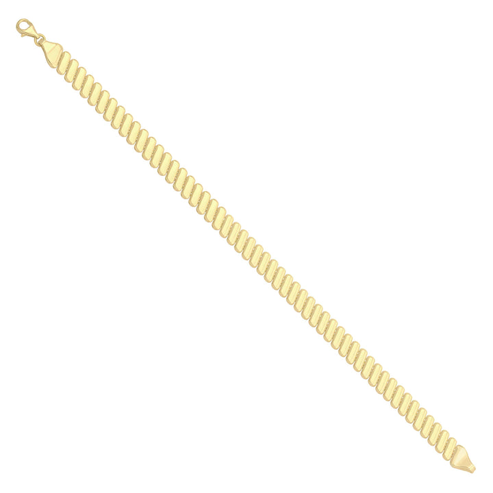 Solid gold bar link bracelet, 8.05 g — shown at an angle across the frame.