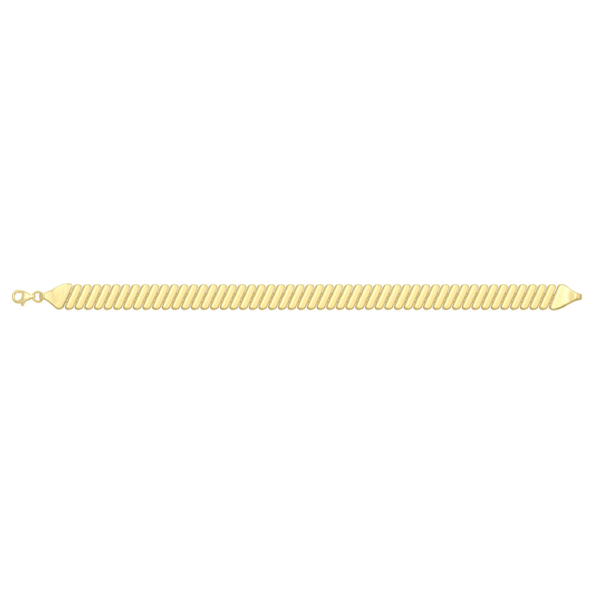 Solid gold bar link bracelet, 9.80 g — shown square on a plain background.