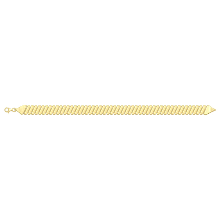 Solid gold bar link bracelet, 9.80 g — shown square on a plain background.