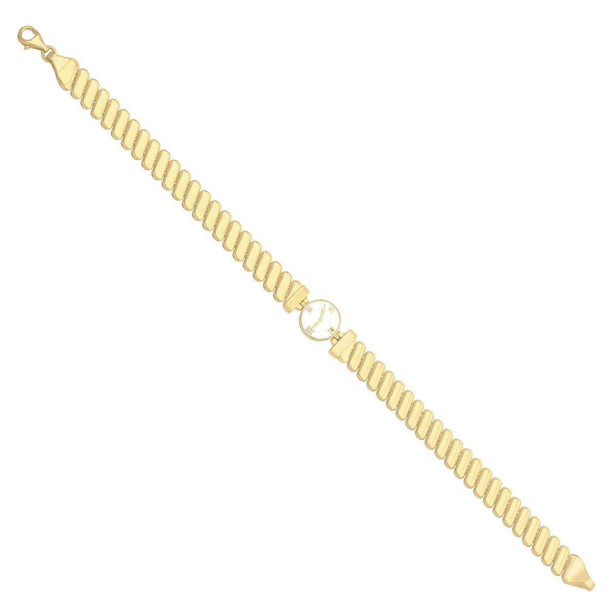 Solid gold bar link bracelet, 9.30 g — shown at an angle across the frame.