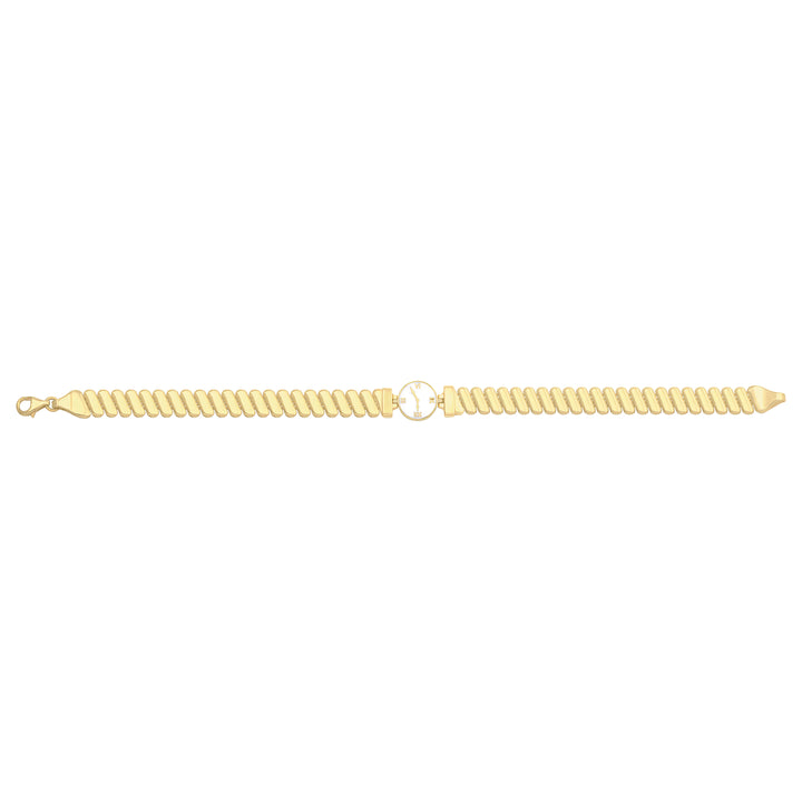 Solid gold bar link bracelet, 9.30 g — shown square on a plain background.