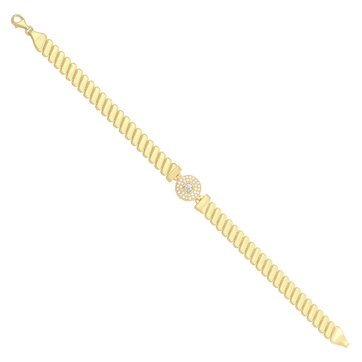 Solid gold bar link bracelet, 8.75 g — shown at an angle across the frame.