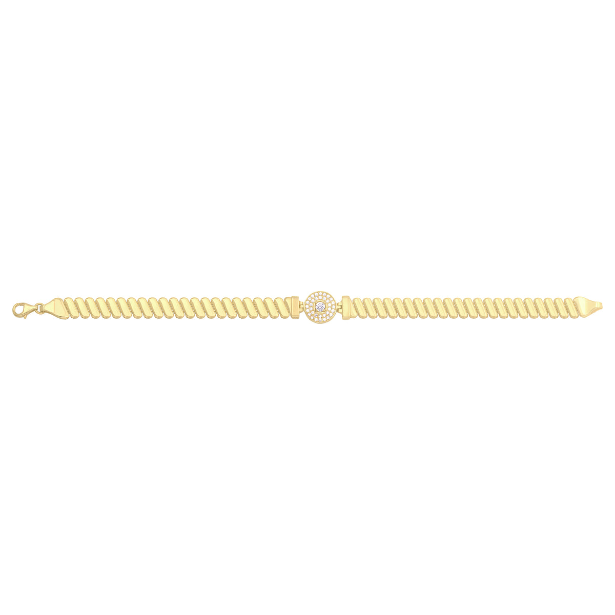 Solid gold bar link bracelet, 8.75 g — shown square on a plain background.