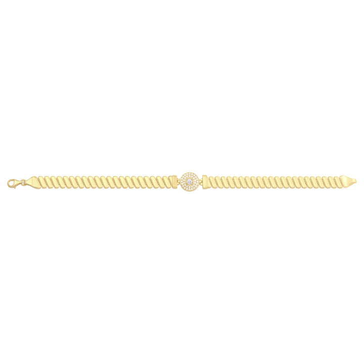 Solid gold bar link bracelet, 8.75 g — shown square on a plain background.