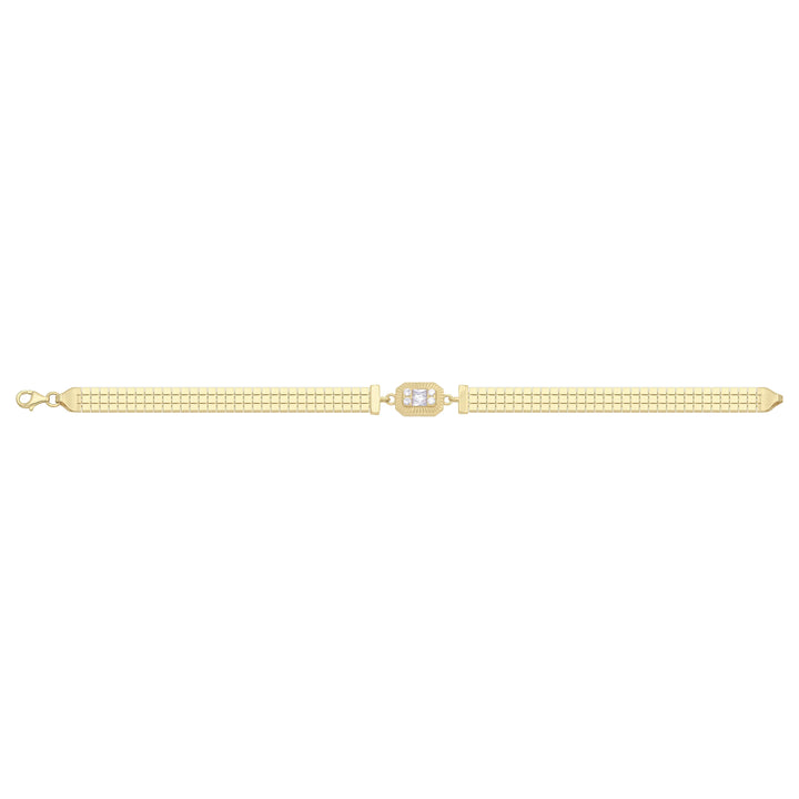 Solid gold brick link bracelet, 7.30 g — shown square on a plain background.