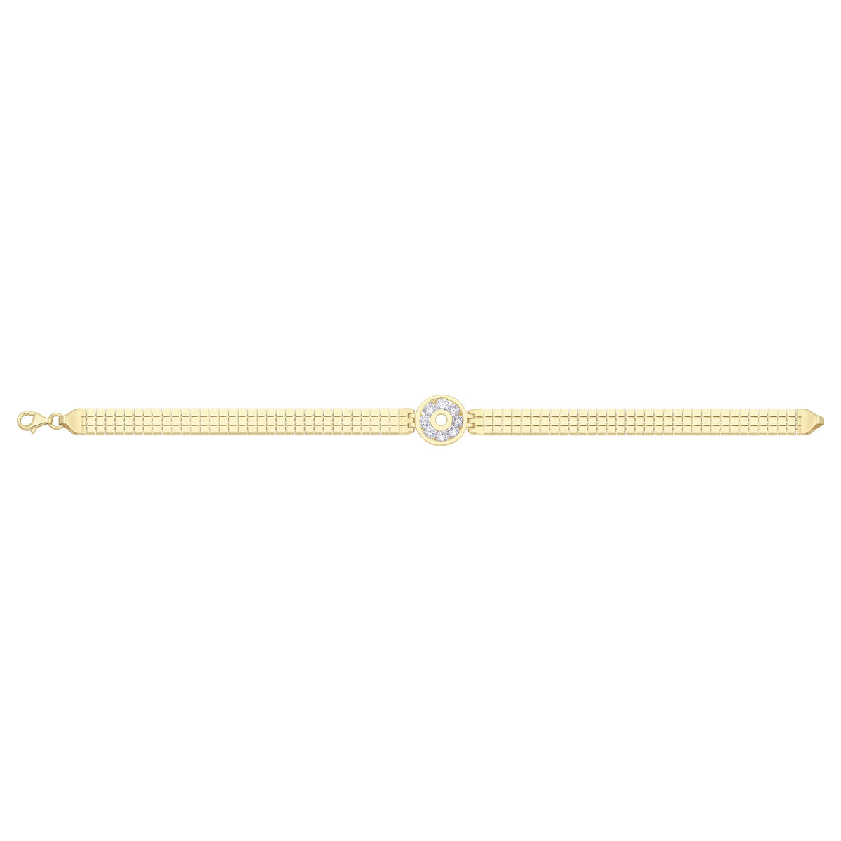 Solid gold brick link bracelet, 7.20 g — shown square on a plain background.