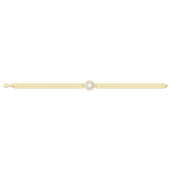 Solid gold brick link bracelet, 7.20 g — shown square on a plain background.