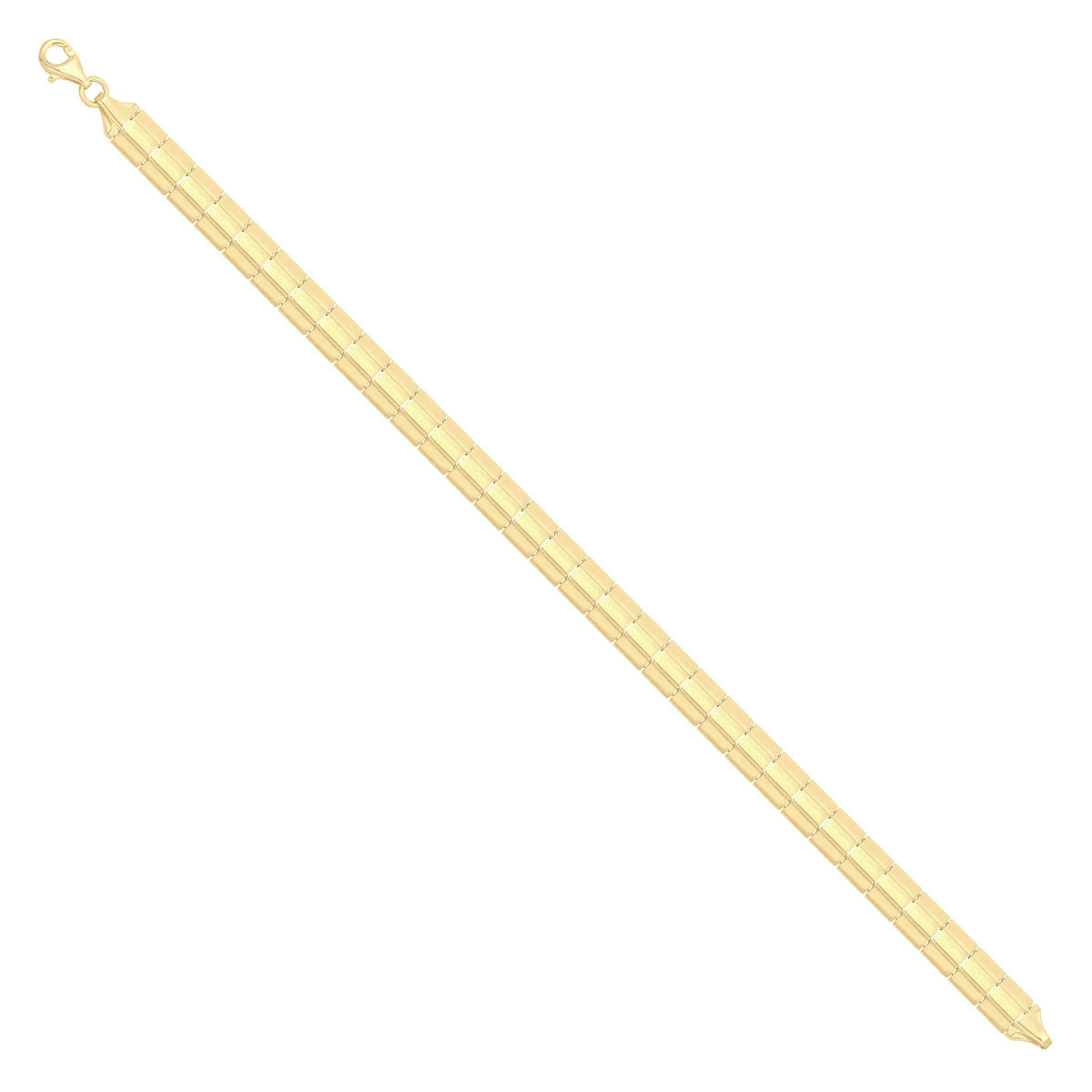 Solid gold bar link bracelet, 9.35 g — shown at an angle across the frame.