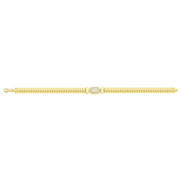Solid gold herringbone bracelet, 8.75 g — shown square on a plain background.