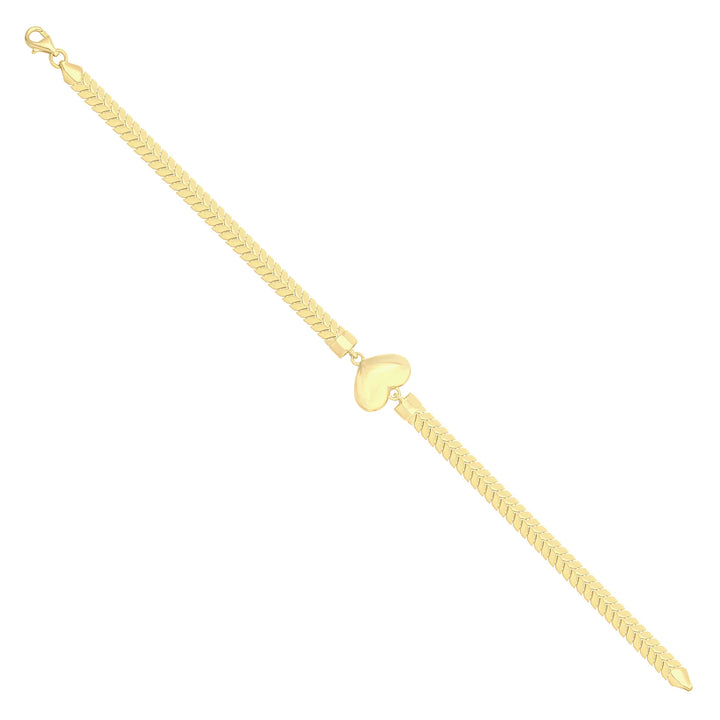 Solid gold herringbone bracelet, 6.70 g — shown at an angle across the frame.