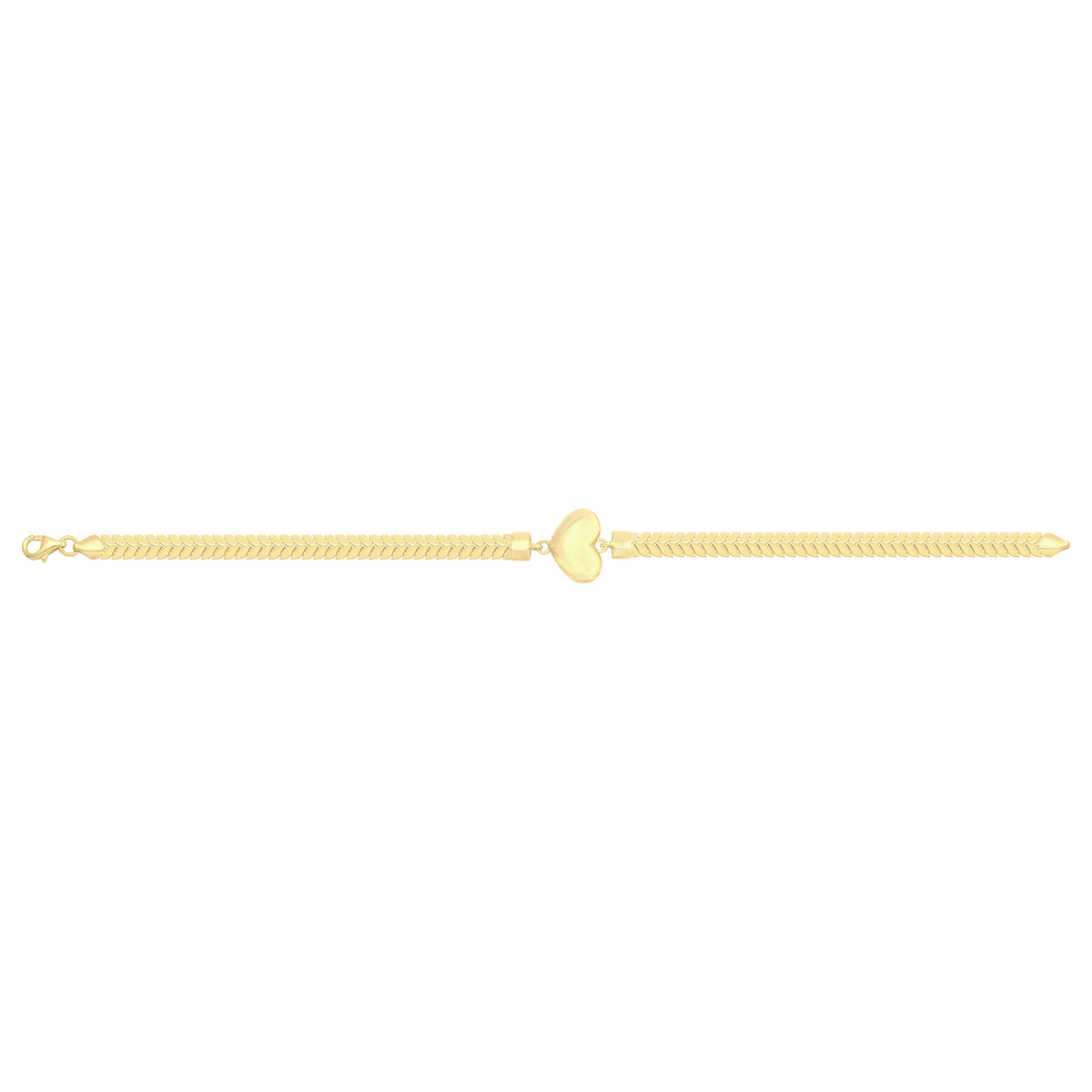 Solid gold herringbone bracelet, 6.70 g — shown square on a plain background.