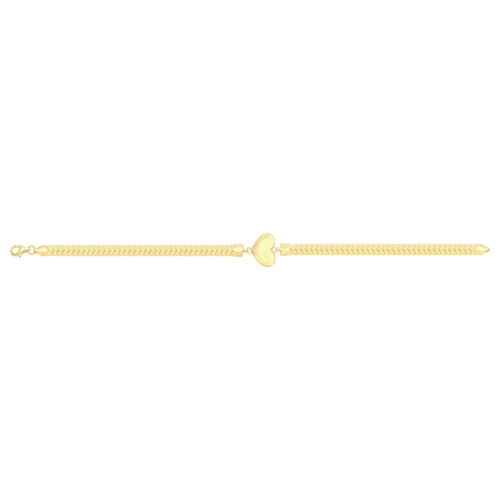 Solid gold herringbone bracelet, 6.70 g — shown square on a plain background.