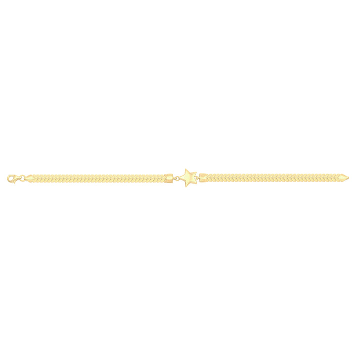 Solid gold herringbone bracelet, 6.60 g — shown square on a plain background.