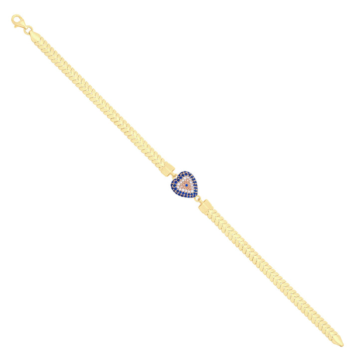 Solid gold herringbone bracelet, 7.15 g — shown at an angle across the frame.
