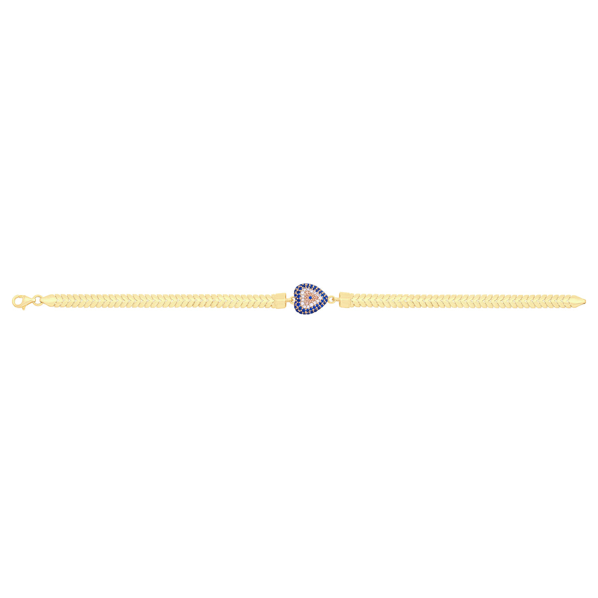 Solid gold herringbone bracelet, 7.15 g — shown square on a plain background.