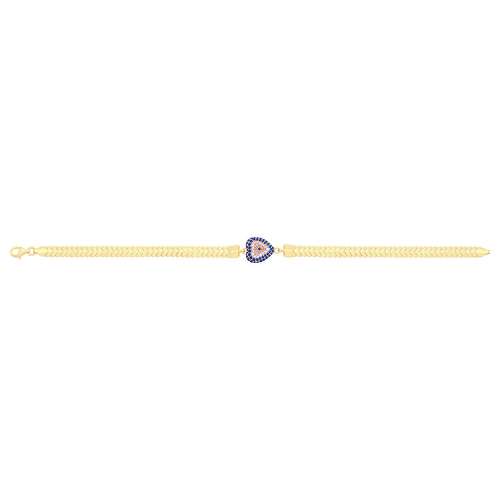 Solid gold herringbone bracelet, 7.15 g — shown square on a plain background.