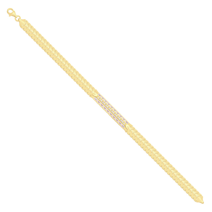 Solid gold bar link bracelet, 9.05 g — shown at an angle across the frame.