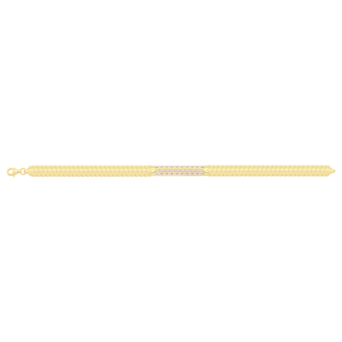 Solid gold bar link bracelet, 9.05 g — shown square on a plain background.