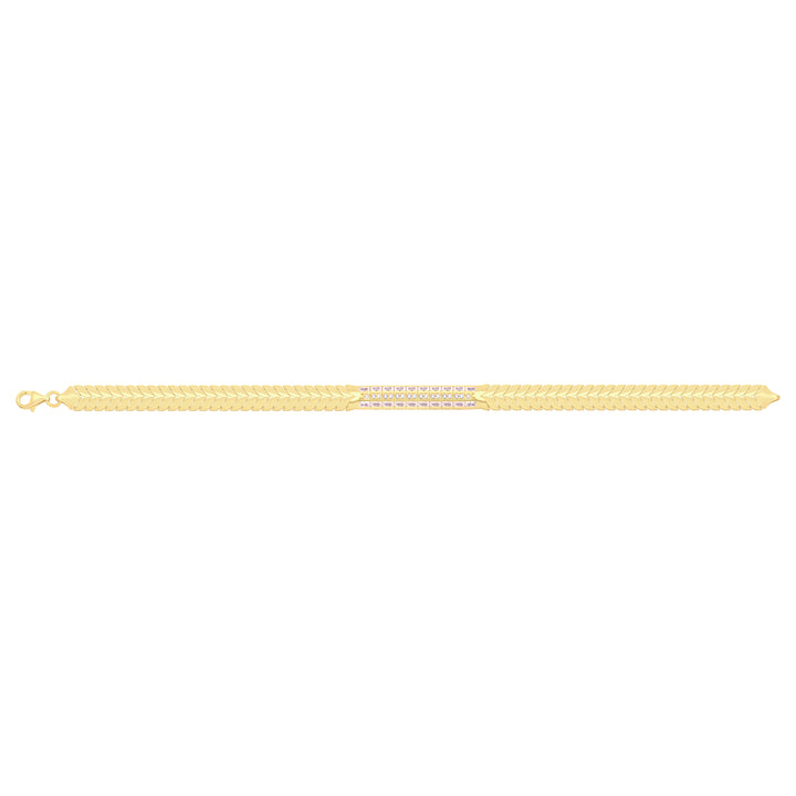 Solid gold bar link bracelet, 9.05 g — shown square on a plain background.