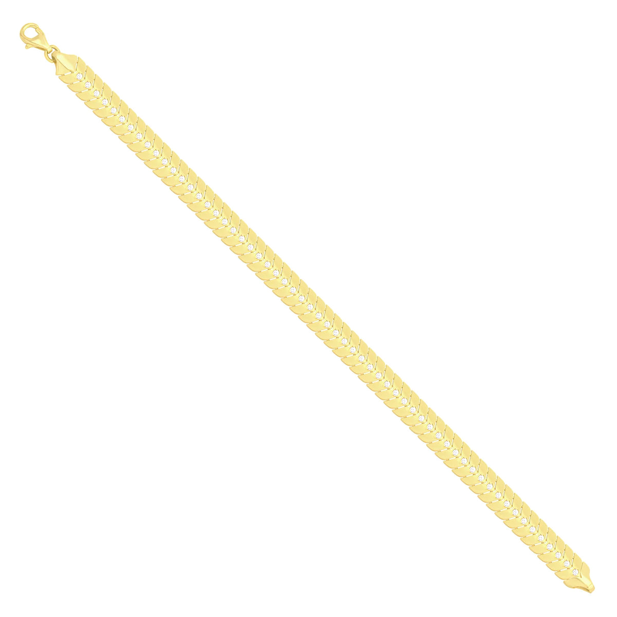 Solid gold braided bracelet, 7.90 g — shown at an angle across the frame.
