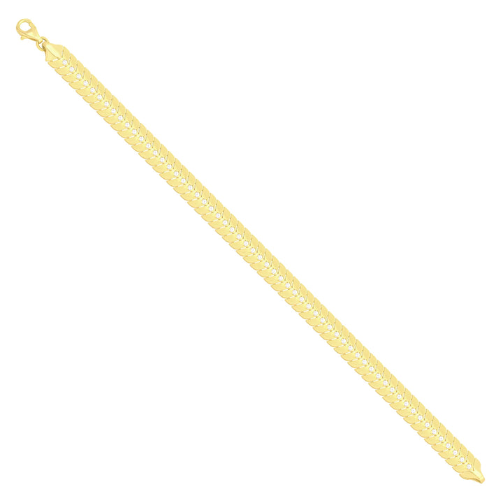 Solid gold braided bracelet, 7.90 g — shown at an angle across the frame.